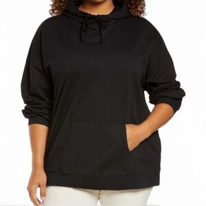 Open Edit Stretch Cotton Hoodie Black 2X